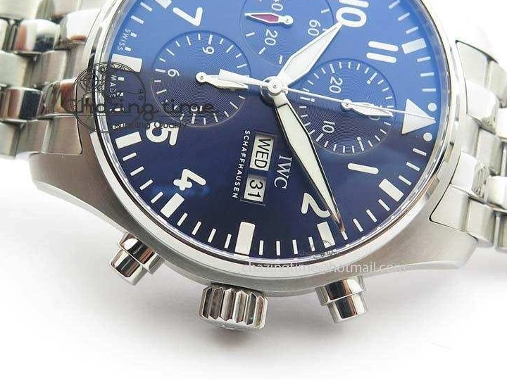 MIROTIME 0808 UrbanChic Pilot Chrono 2016 IW377714 ZF 1:1 Best Edition Blue Dial On SS Bracelet A7750 V 7272